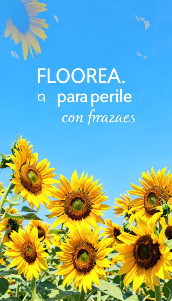 Girasoles y mensaje optimista - Flores para perfil con frases