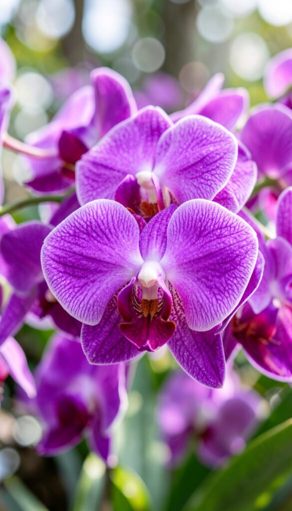 Orquídeas moradas radiantes - flores tropicales exóticas HD