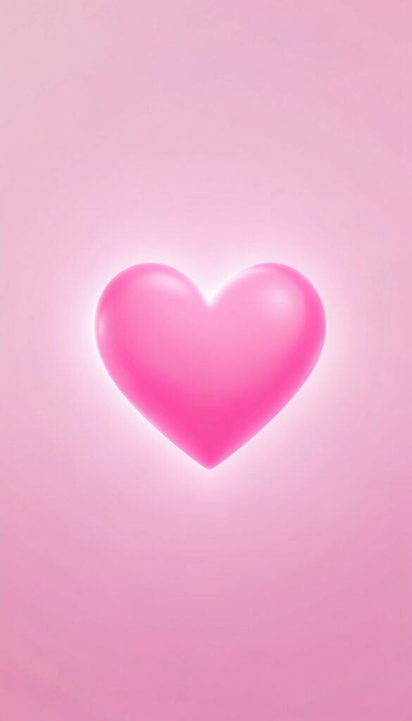 Corazón central brillante - Corazones rosas aesthetic para perfil