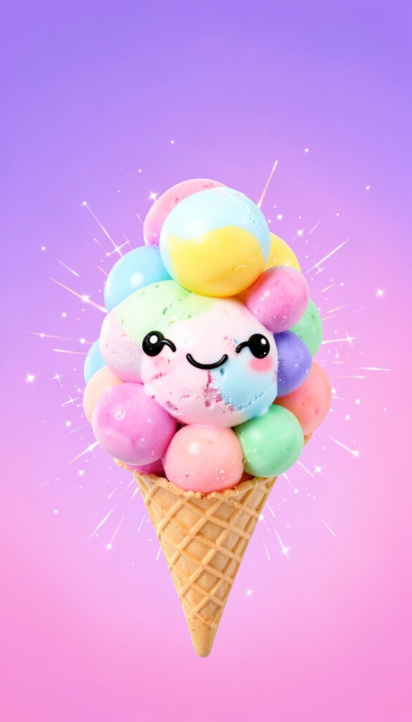 Helado Kawaii Multicolor - Kawaii fotos de perfil aesthetic