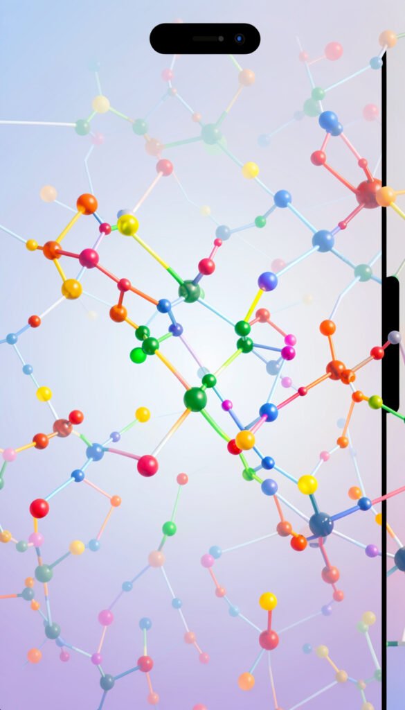 Moléculas en arte - Portadas de ciencias naturales creativas