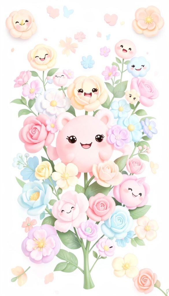 Flores Encantadas - imágenes kawaii aesthetic alta resolución
