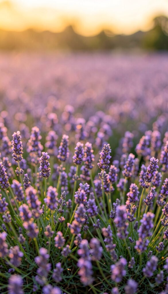 Lavanda en atardecer - imágenes de flores naturales