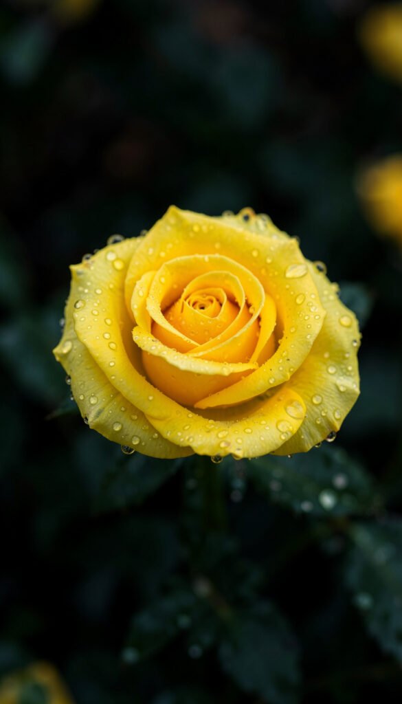 Rosas amarillas con gotas de rocío - Fotos de flores para perfil