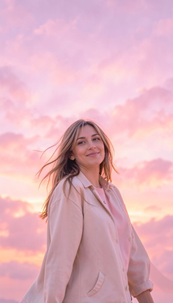 Cielo rosa al atardecer - Fondos de pantalla para mujer