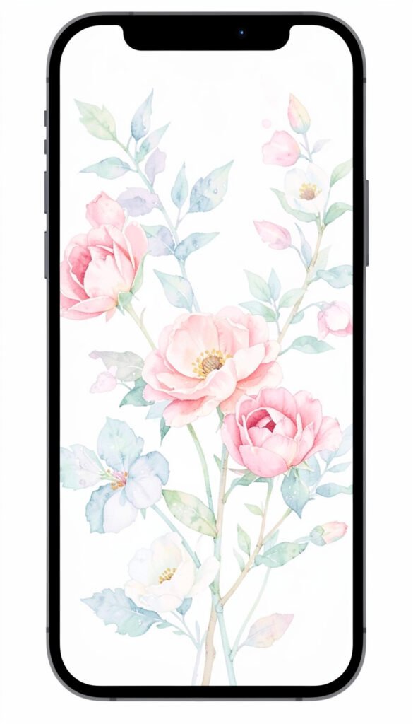 Flores delicadas en acuarela - fotos de perfil kawaii aesthetic