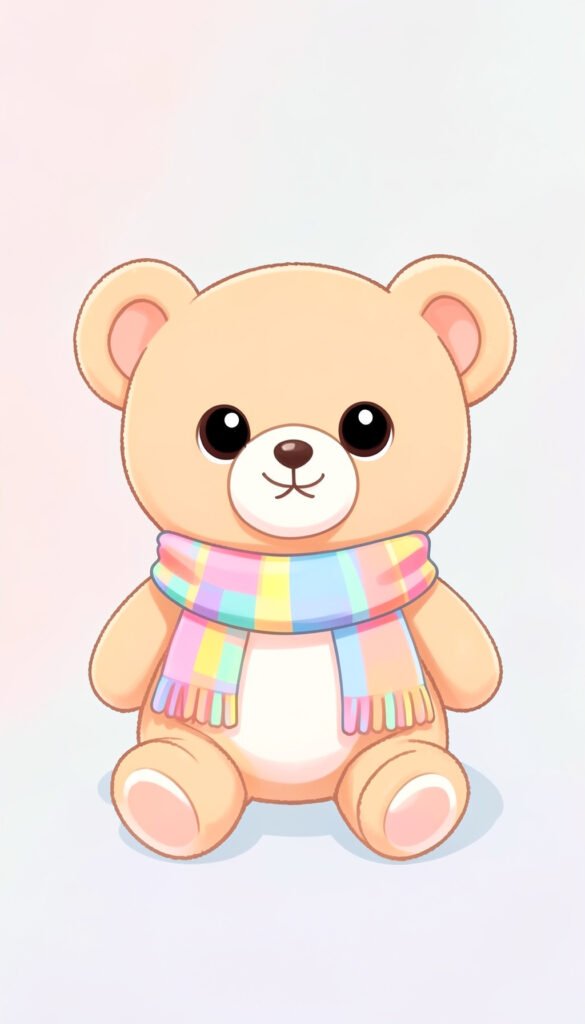 Osito con bufanda - Fotos kawaii para fondo de