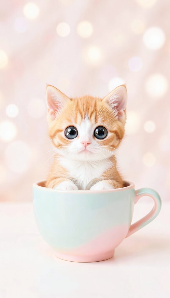 Gatito en taza pastel - Fotos de perfil kawaii de