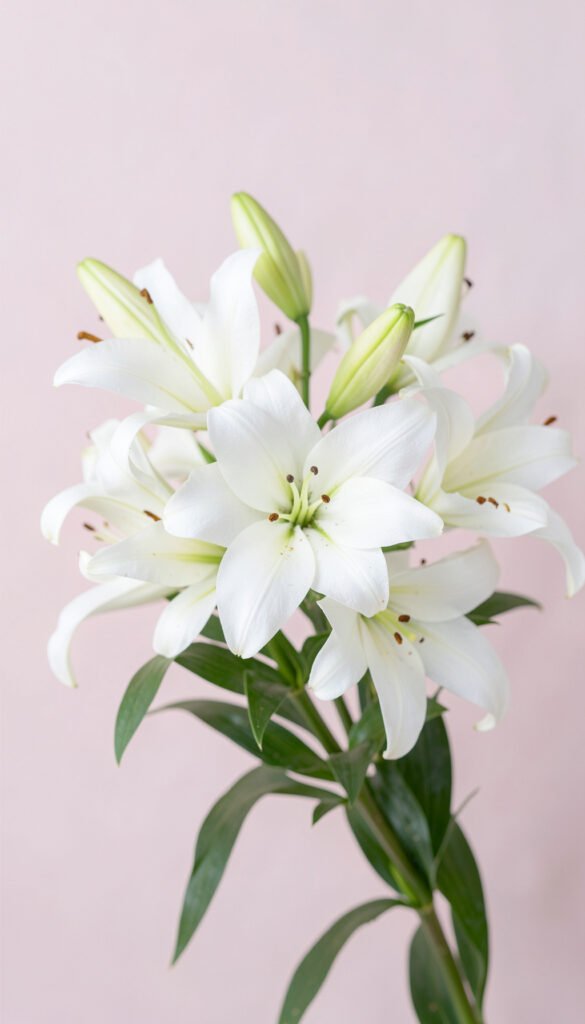 Lirios blancos elegantes - Imágenes de flores lindas para