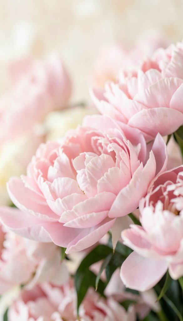 Peonías rosadas suaves - Fotos de perfil de flores