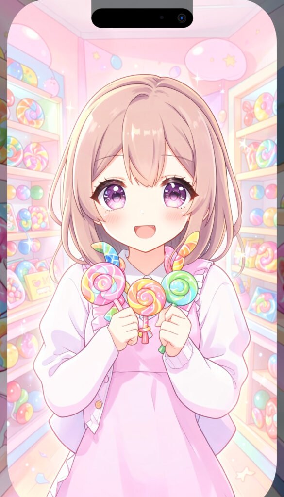 Chica anime con dulces - imágenes anime kawaii