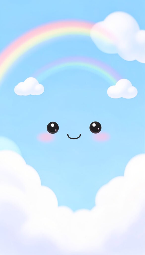 Nubes Sonrientes - Imágenes kawaii aesthetic tiernas para