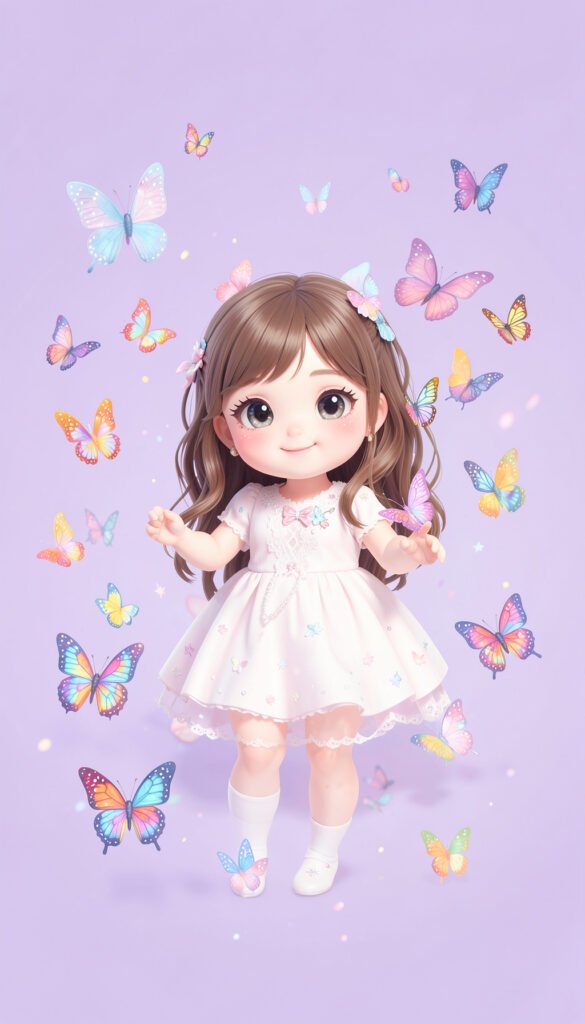 Fondo Lila con Mariposas - fotos de perfil kawaii chicas