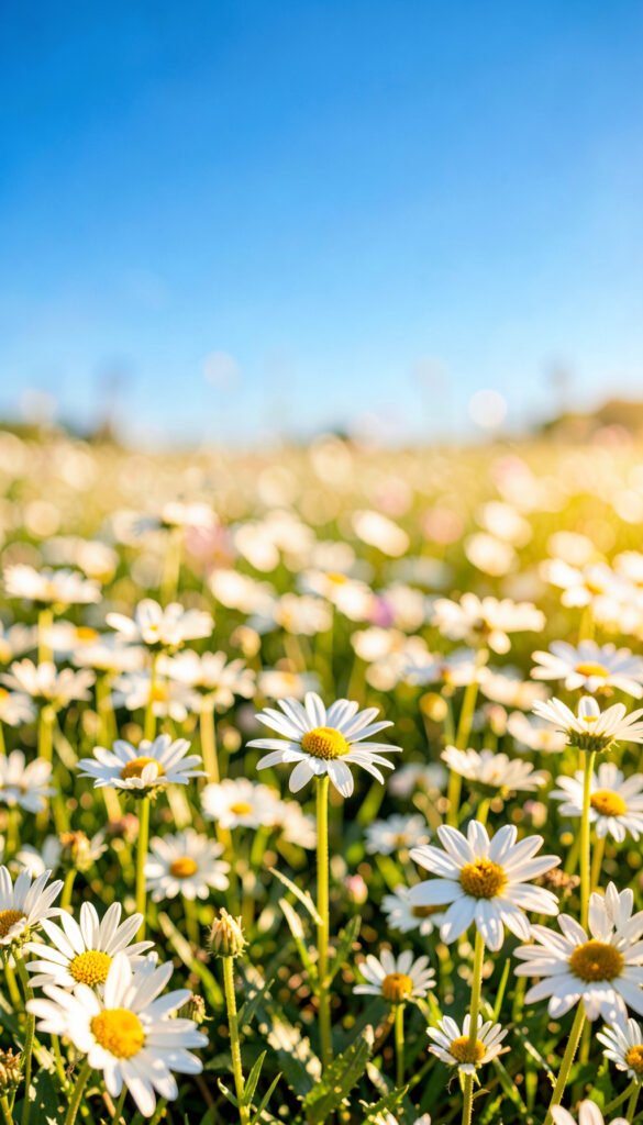 Margaritas silvestres al sol - Imágenes de flores de primavera