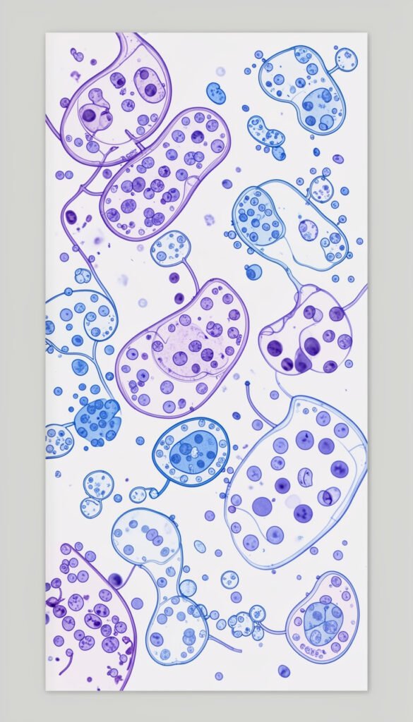 Ilustración de mitosis - Portadas de biología con estilo