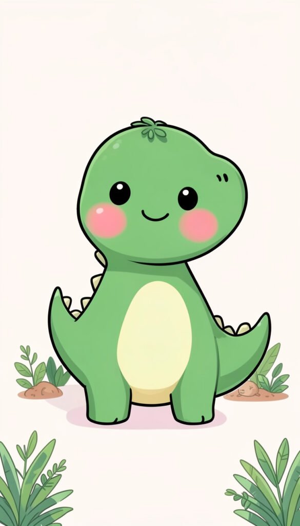 Dino kawaii verde - Fotos de perfil kawaii para