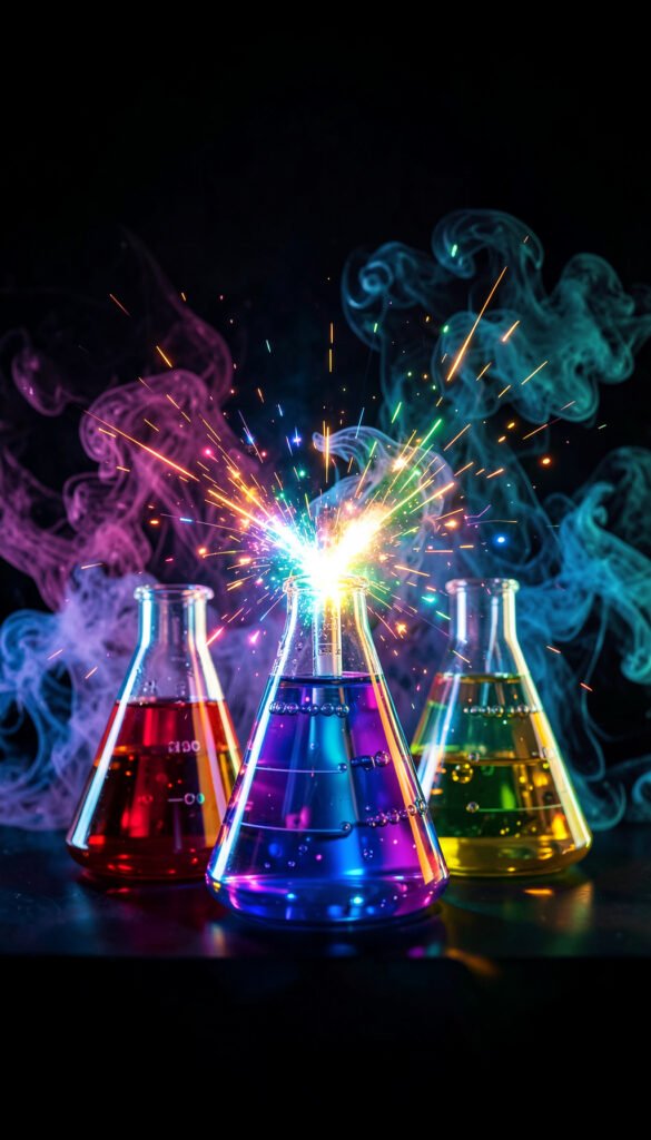 Reacciones y Explosiones - Portadas de química creativas y