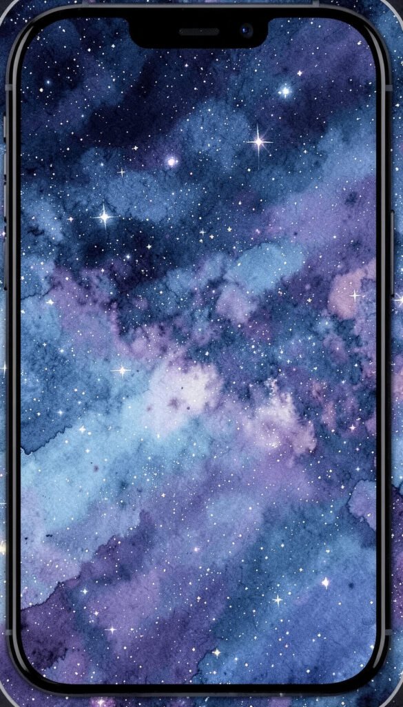 Cielo estrellado en acuarela - fondos de perfil Facebook creativos