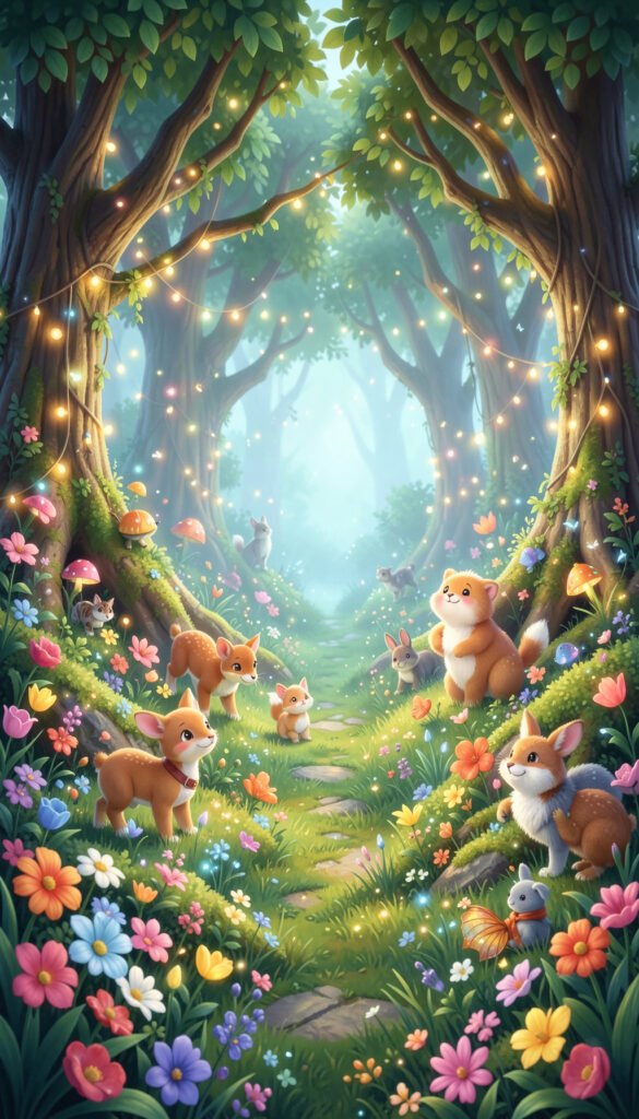 Bosque encantado - Fondos para niños coloridos y