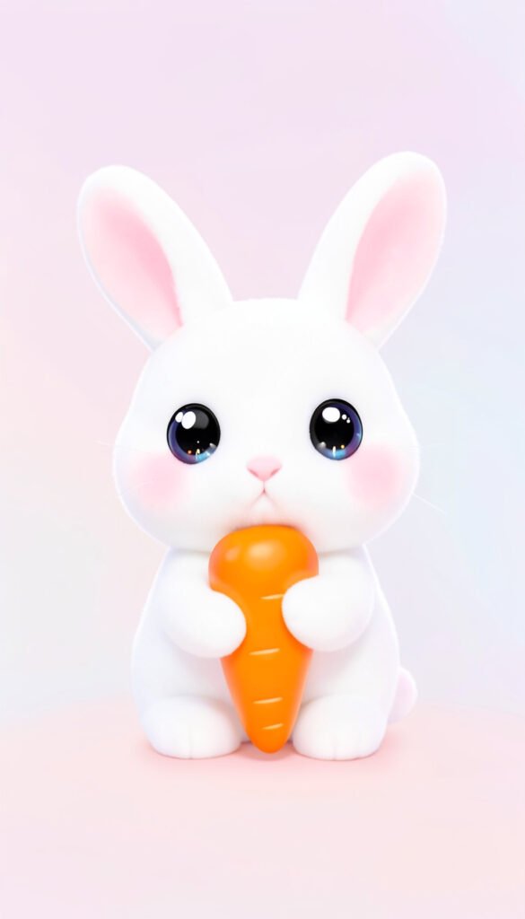 Conejito kawaii con zanahoria - Fotos de perfil kawaii para