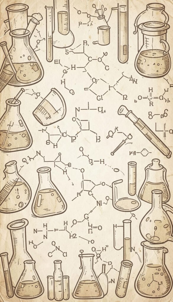 Efecto Laboratorio Vintage - Carátulas de química para colegio