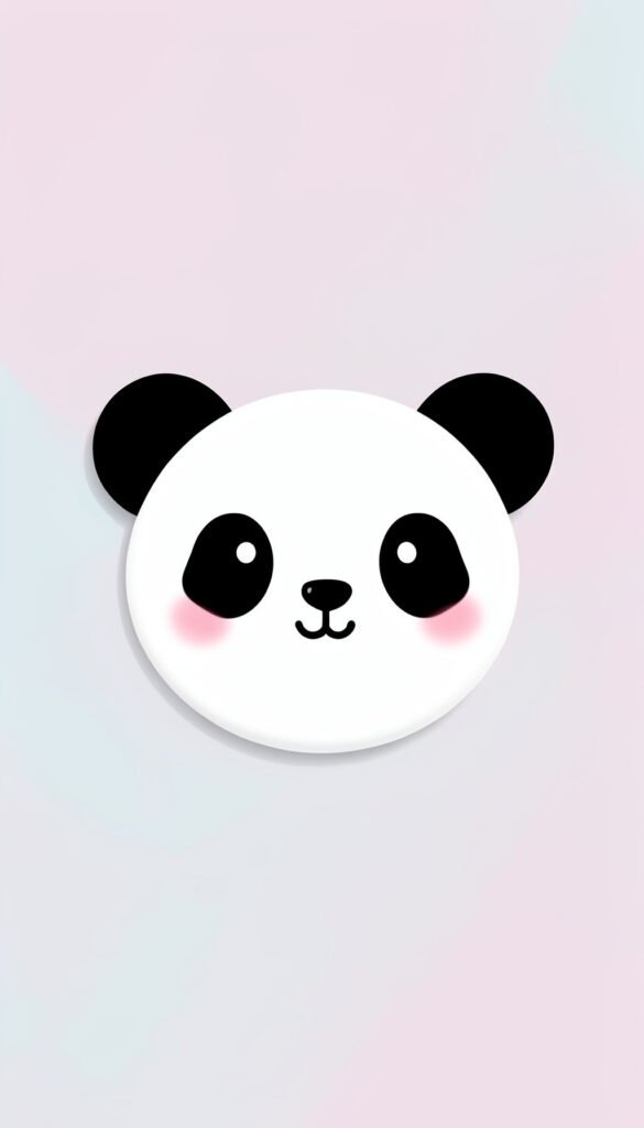 Panda kawaii minimalista - Imágenes kawaii aesthetic para perfil