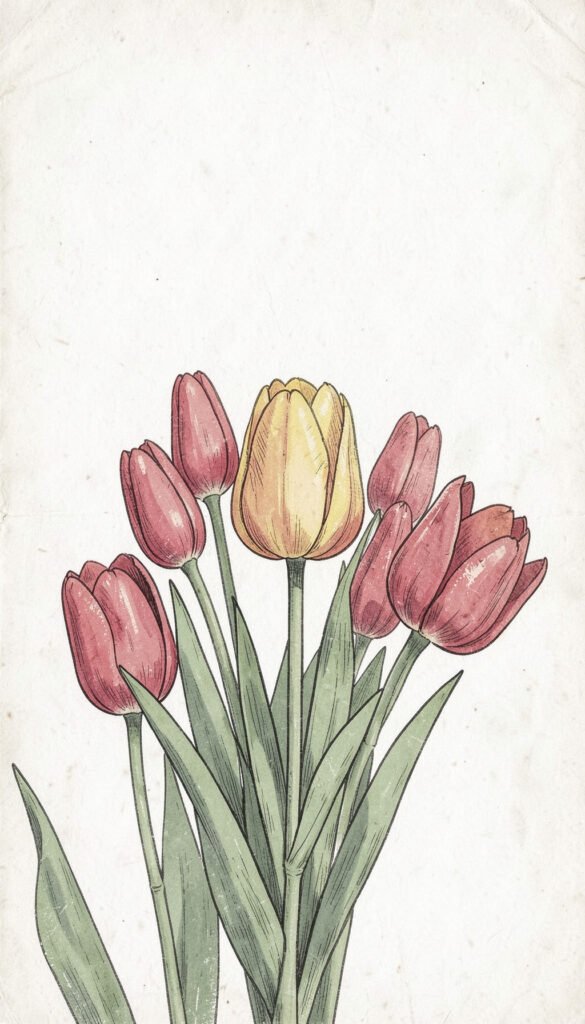 Tulipanes Retro - Fondos de flores vintage aesthetic