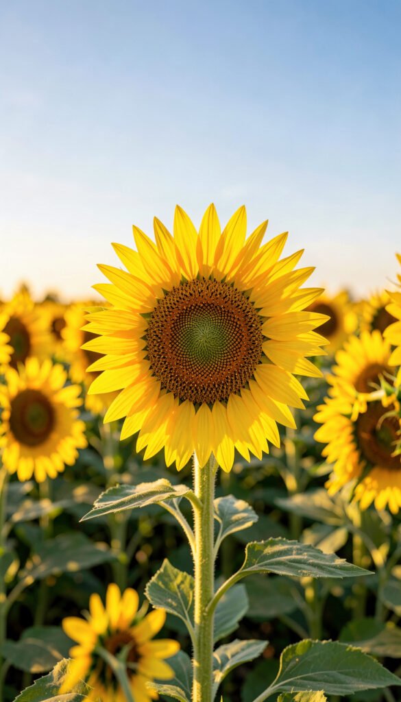 Campo de girasoles dorados - Imágenes de flores lindas para