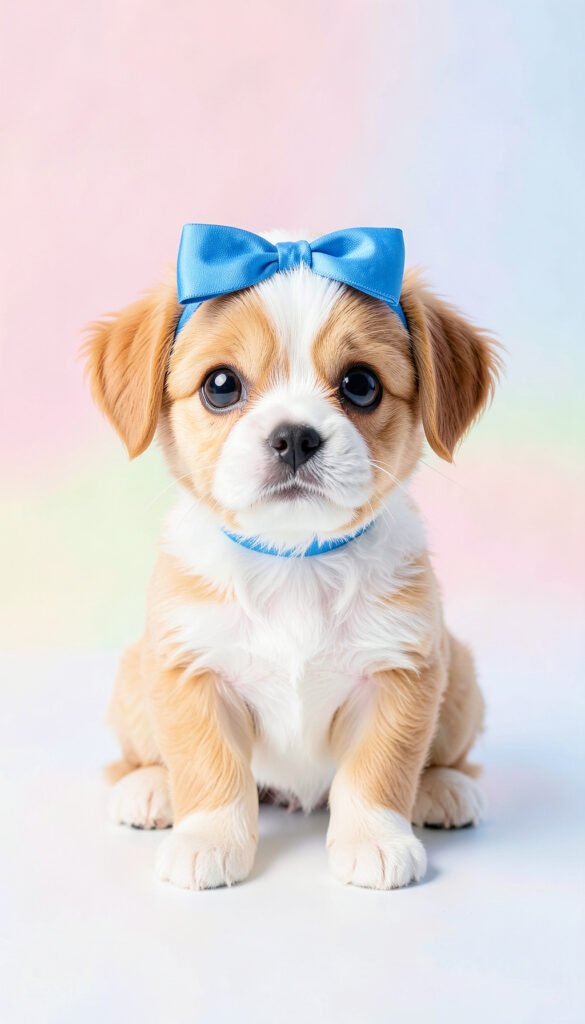 Perrito con lazo azul - Fotos de perfil kawaii de