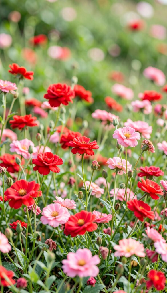 Flores silvestres rojas y rosas - Fotos de flores rosas rojas