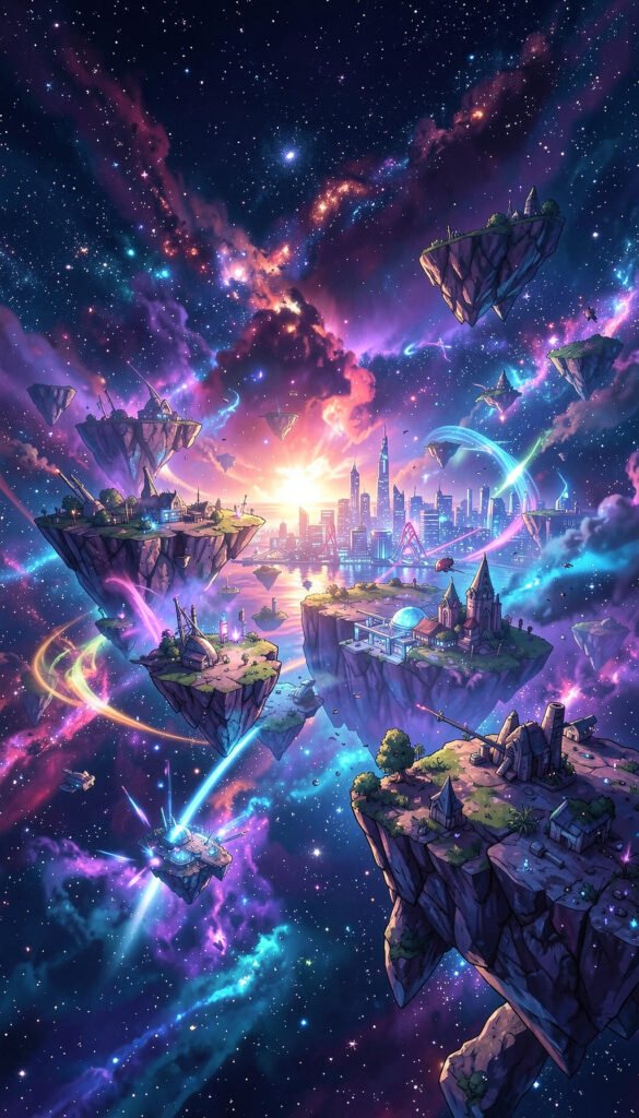 Espacio galáctico anime - Fondos para WhatsApp perfil de