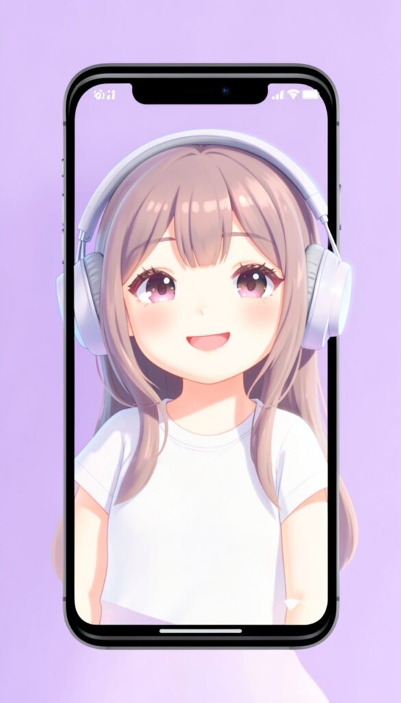 Chica Kawaii con Auriculares - fotos de perfil kawaii aesthetic