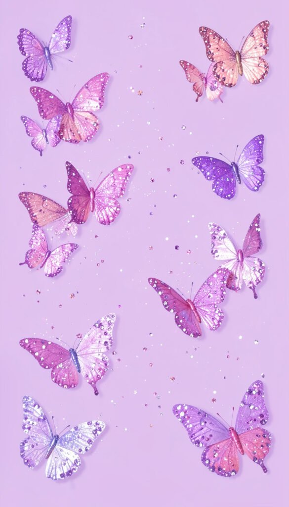 Mariposas Glitter - Fondos para chicas aesthetic modernos