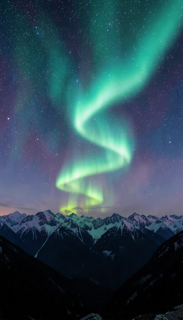 Aurora Boreal y Estrellas - Fondos Aesthetic de Noche y