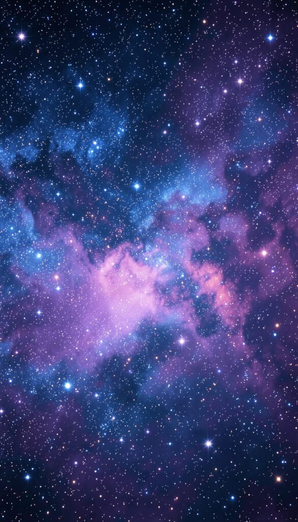 Nebulosa y Estrellas Coloridas - Fondos Aesthetic de Noche y