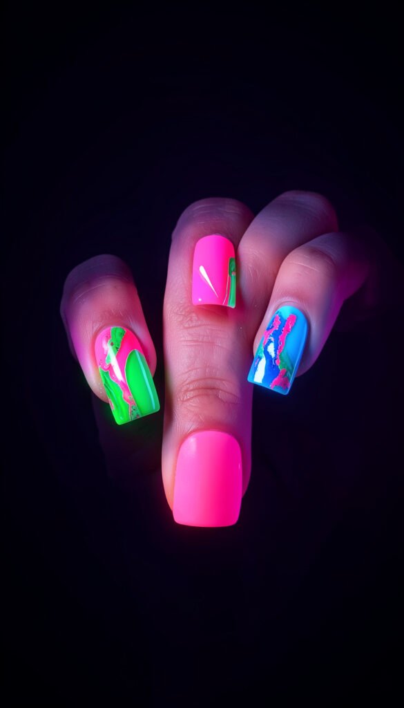 Neón Vibrante - Diseños de Uñas Aesthetic para