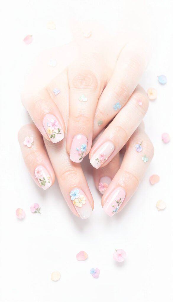 Arte Floral Delicado - Diseños de Uñas Aesthetic para