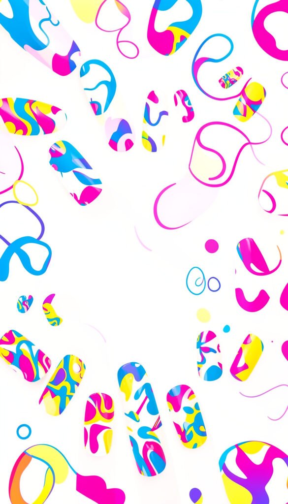 Diseño Abstracto Pop - Diseños de Uñas Aesthetic para