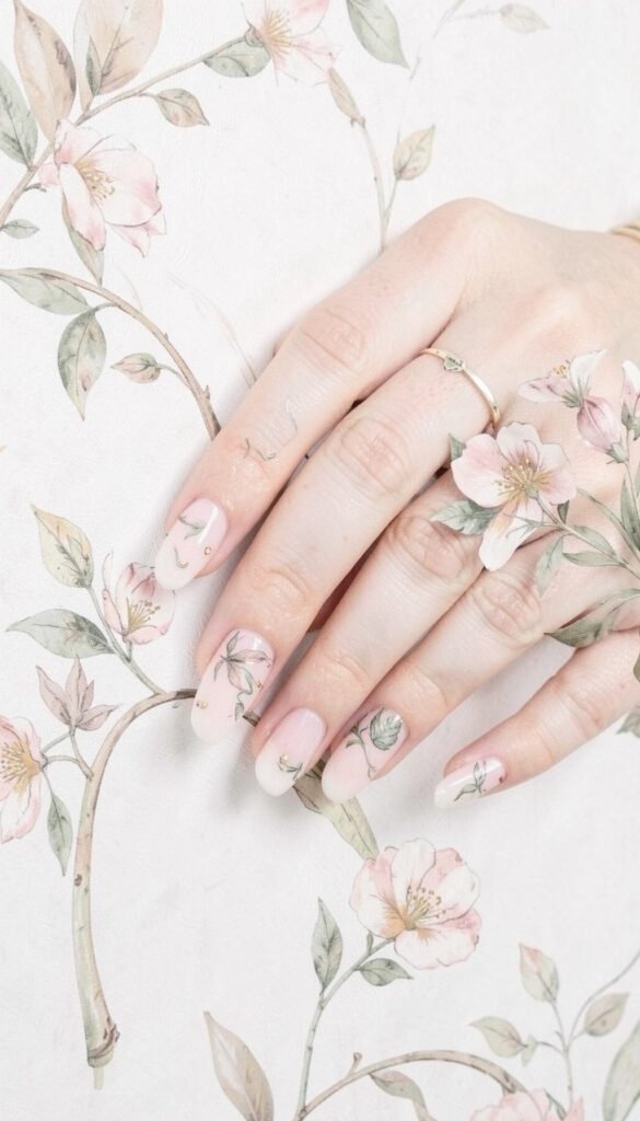 Arte Floral Delicado - Uñas Bonitas y Elegantes en