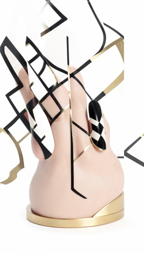 Diseño Geométrico Moderno - Uñas Bonitas y Elegantes en