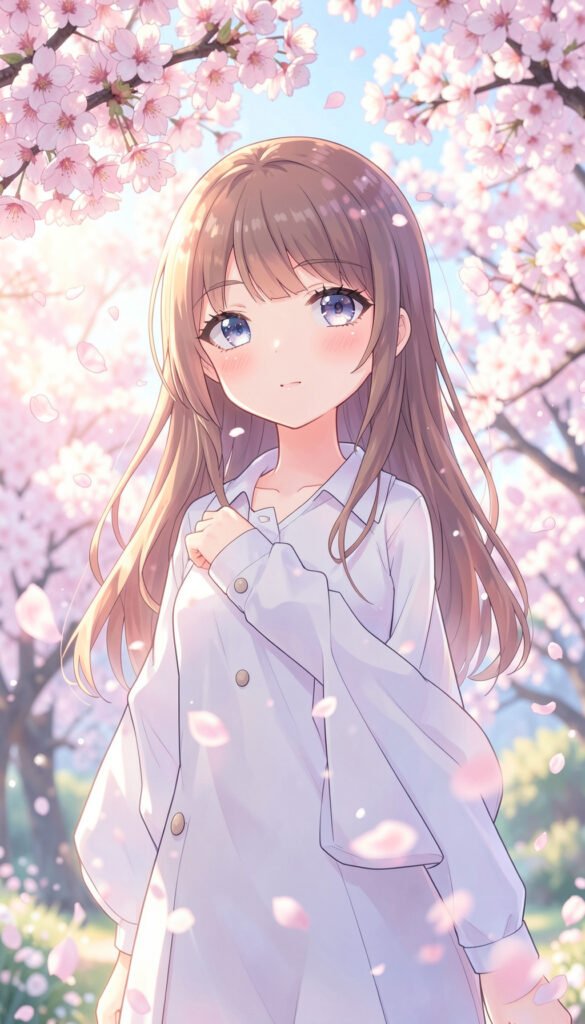 Chica Anime en Primavera - Wallpapers Anime en 4K para