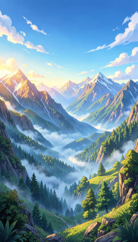 Paisaje Montañoso Anime - Wallpapers Anime en 4K para