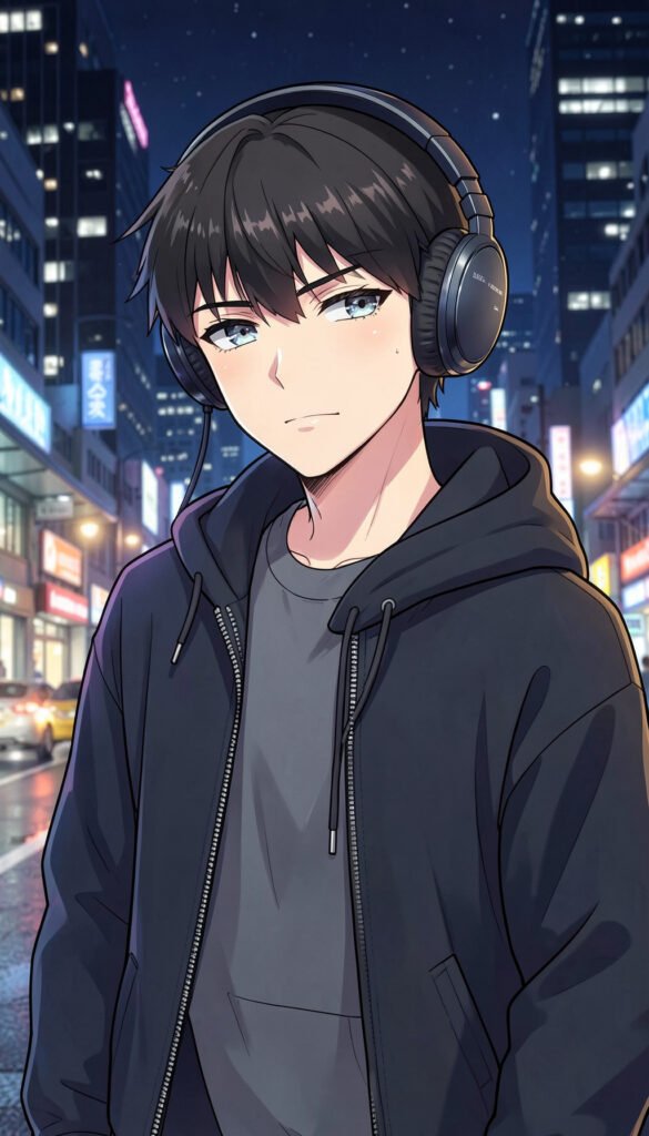 Chico Anime con Audífonos - Wallpapers Anime en 4K para