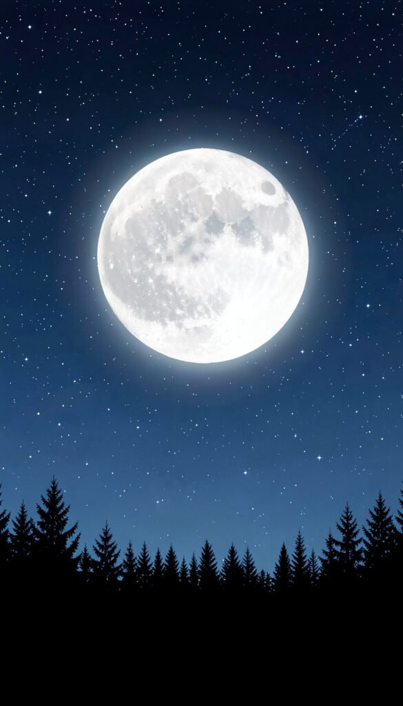 Bosque y luna misteriosa - Fondos de Cielo Nocturno con