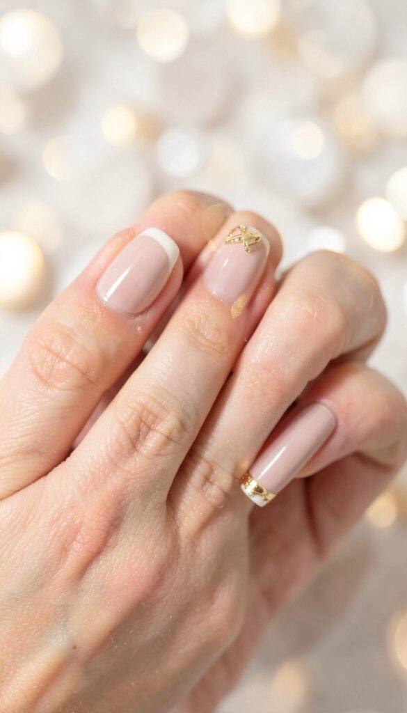Francesas con Toques Dorados - uñas lindas y modernas
