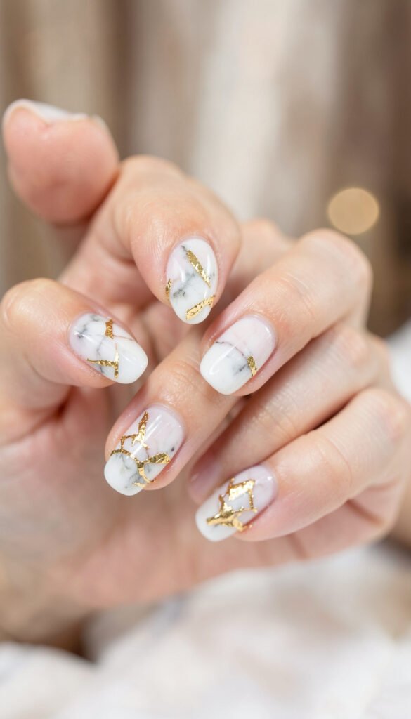 Estilo Mármol Lujoso - uñas lindas y modernas