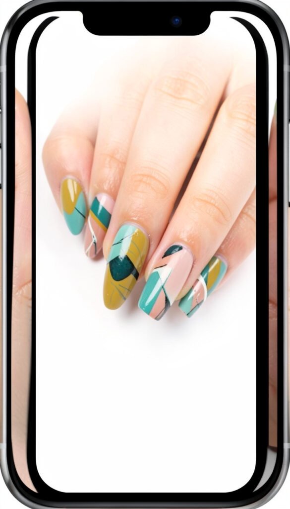 Arte Abstracto en Uñas - Uñas Aesthetic en Colores Modernos