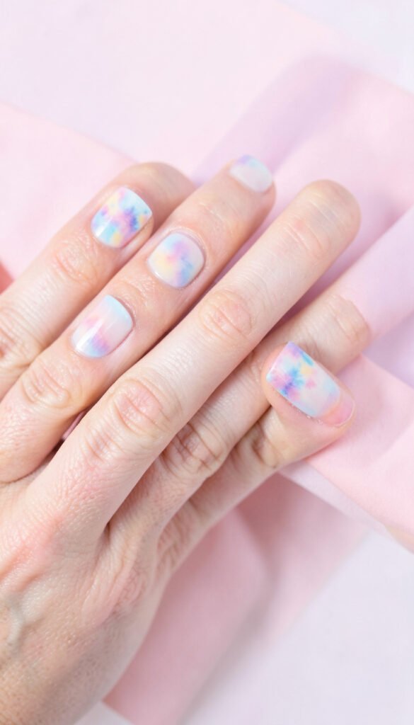 Diseño Tie Dye Pastel - Uñas Aesthetic en Colores Modernos