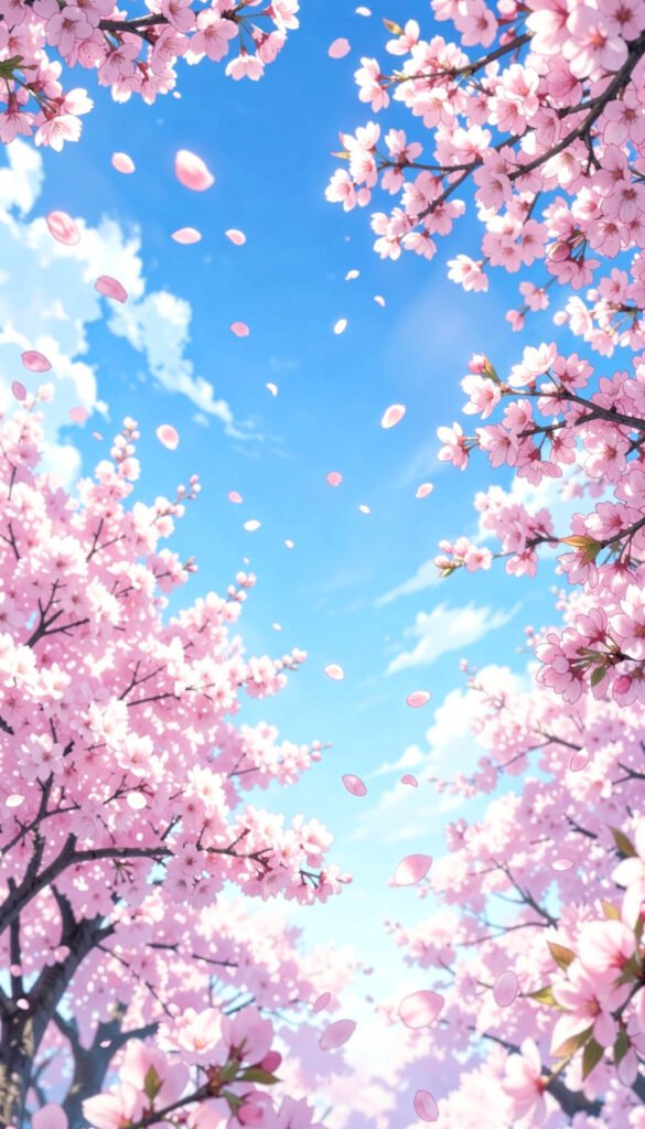 Flores Sakura en Primavera - Fondos Anime Aesthetic para Celular