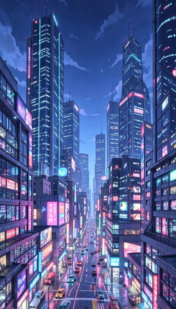 Ciudad Futurista Anime - Fondos Anime Aesthetic para Celular